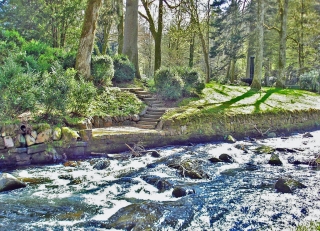 Kurpark - Treppe zum Fluss